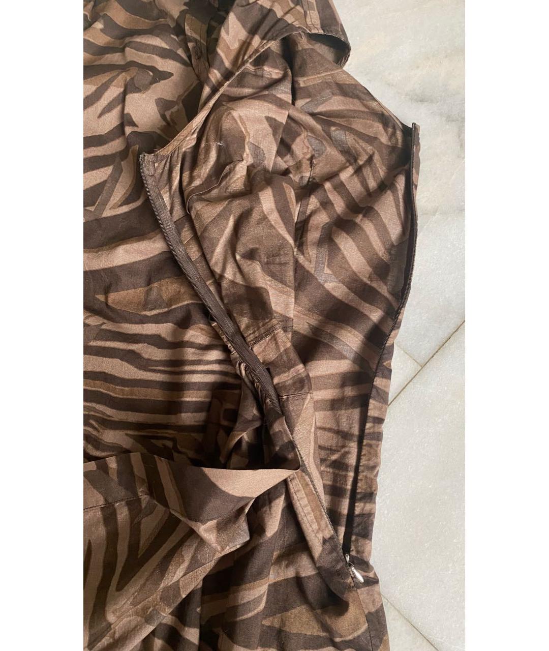 MAX MARA Коричневое хлопковое повседневное платье, фото 4