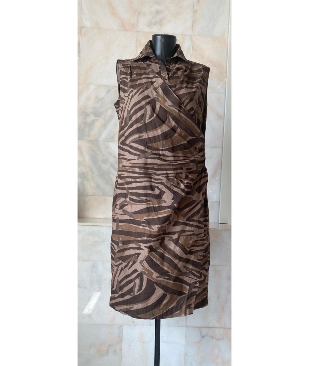 MAX MARA Коричневое хлопковое повседневное платье, фото 9