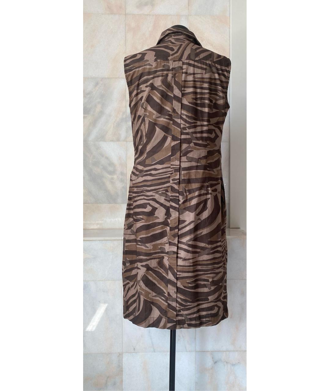 MAX MARA Коричневое хлопковое повседневное платье, фото 2