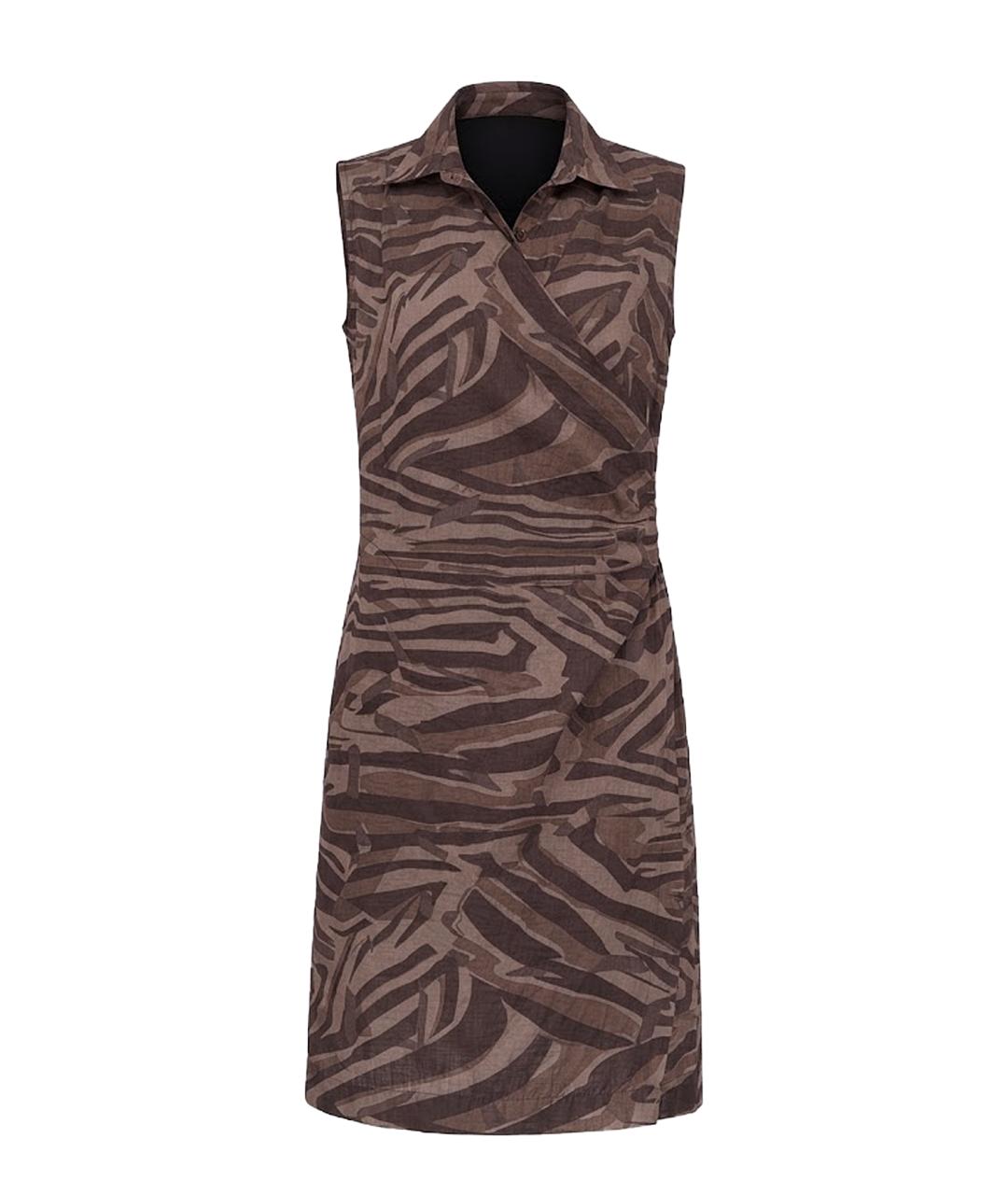 MAX MARA Коричневое хлопковое повседневное платье, фото 1