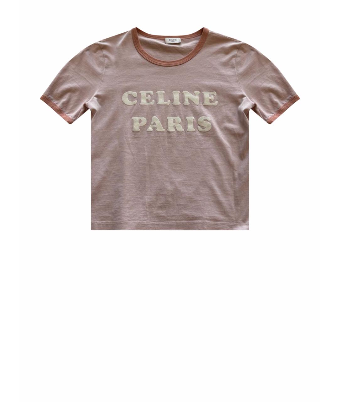 CELINE Розовая хлопковая футболка, фото 1