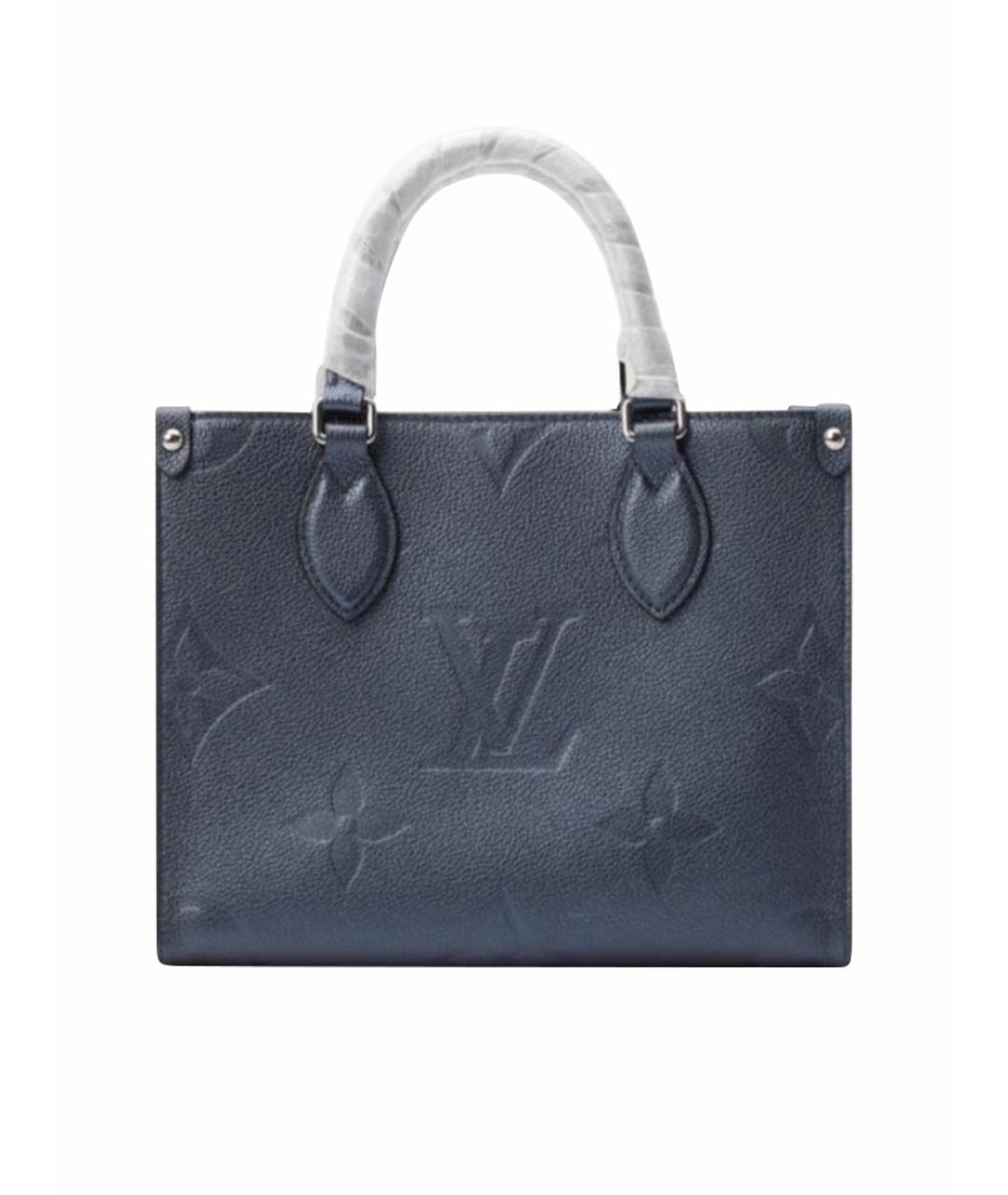 LOUIS VUITTON Темно-синяя кожаная сумка с короткими ручками, фото 1