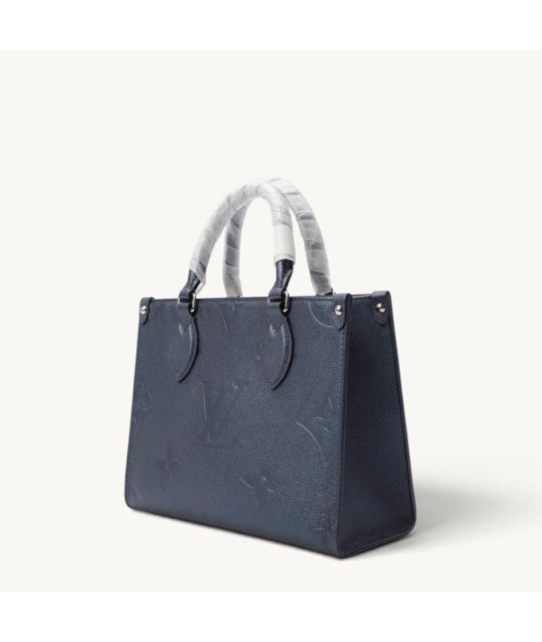 LOUIS VUITTON Темно-синяя кожаная сумка с короткими ручками, фото 2