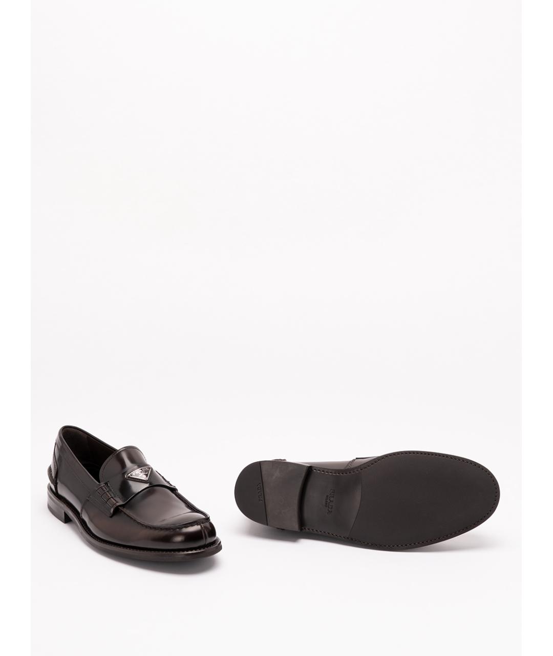 PRADA Коричневые кожаные лоферы, фото 4