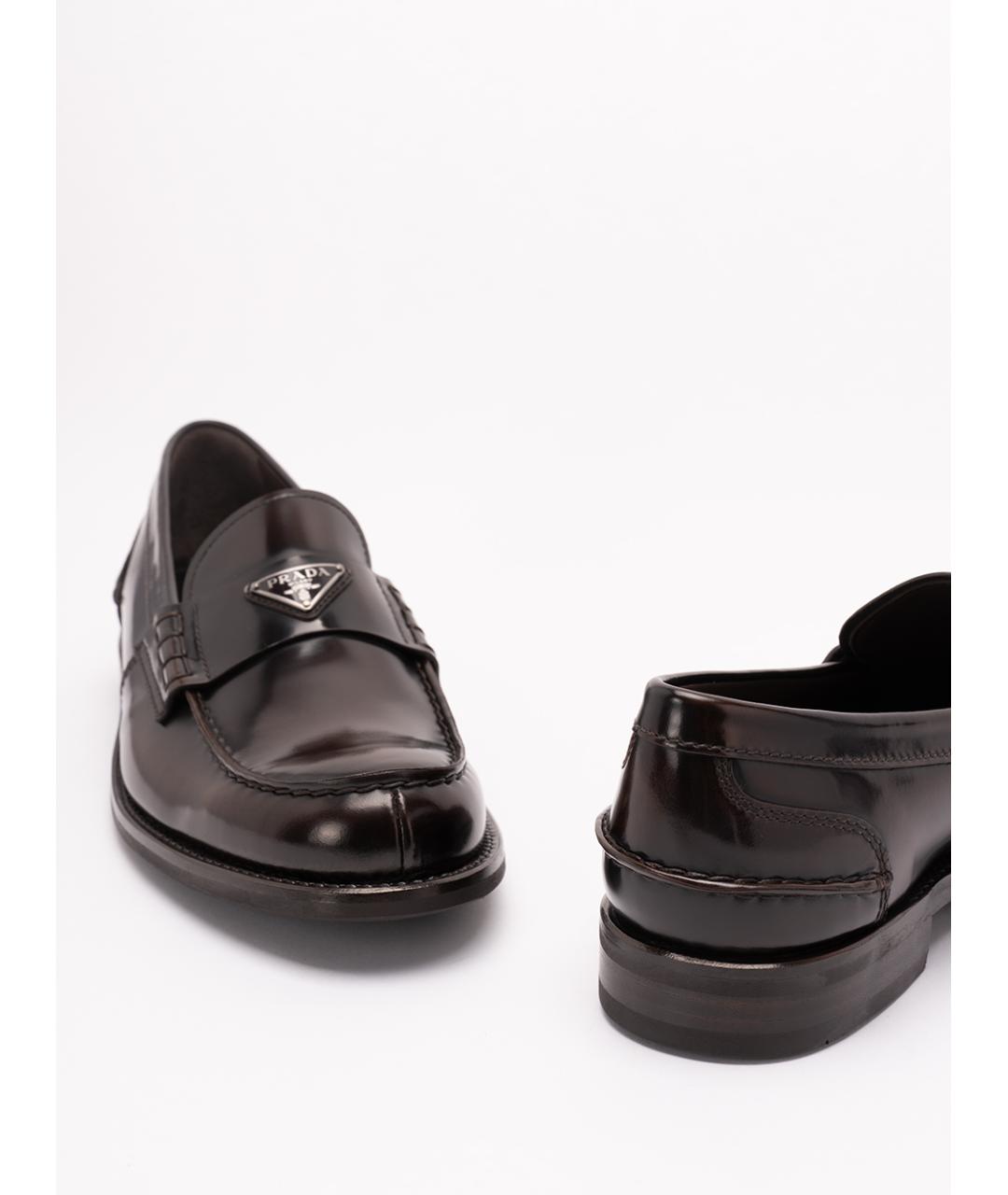 PRADA Коричневые кожаные лоферы, фото 5