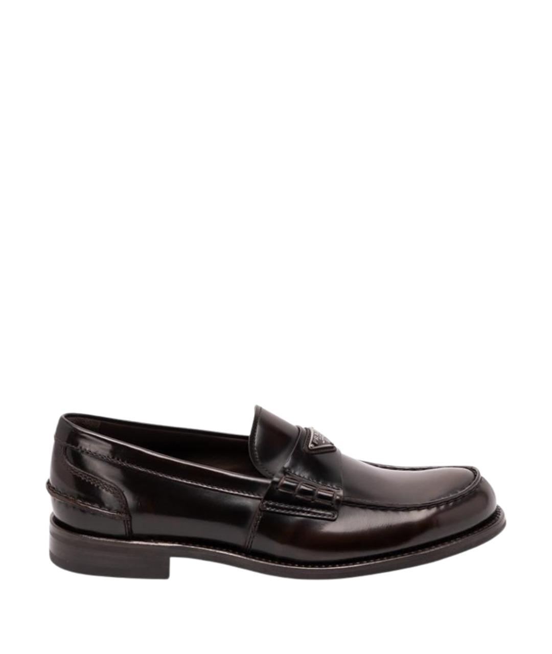 PRADA Коричневые кожаные лоферы, фото 1