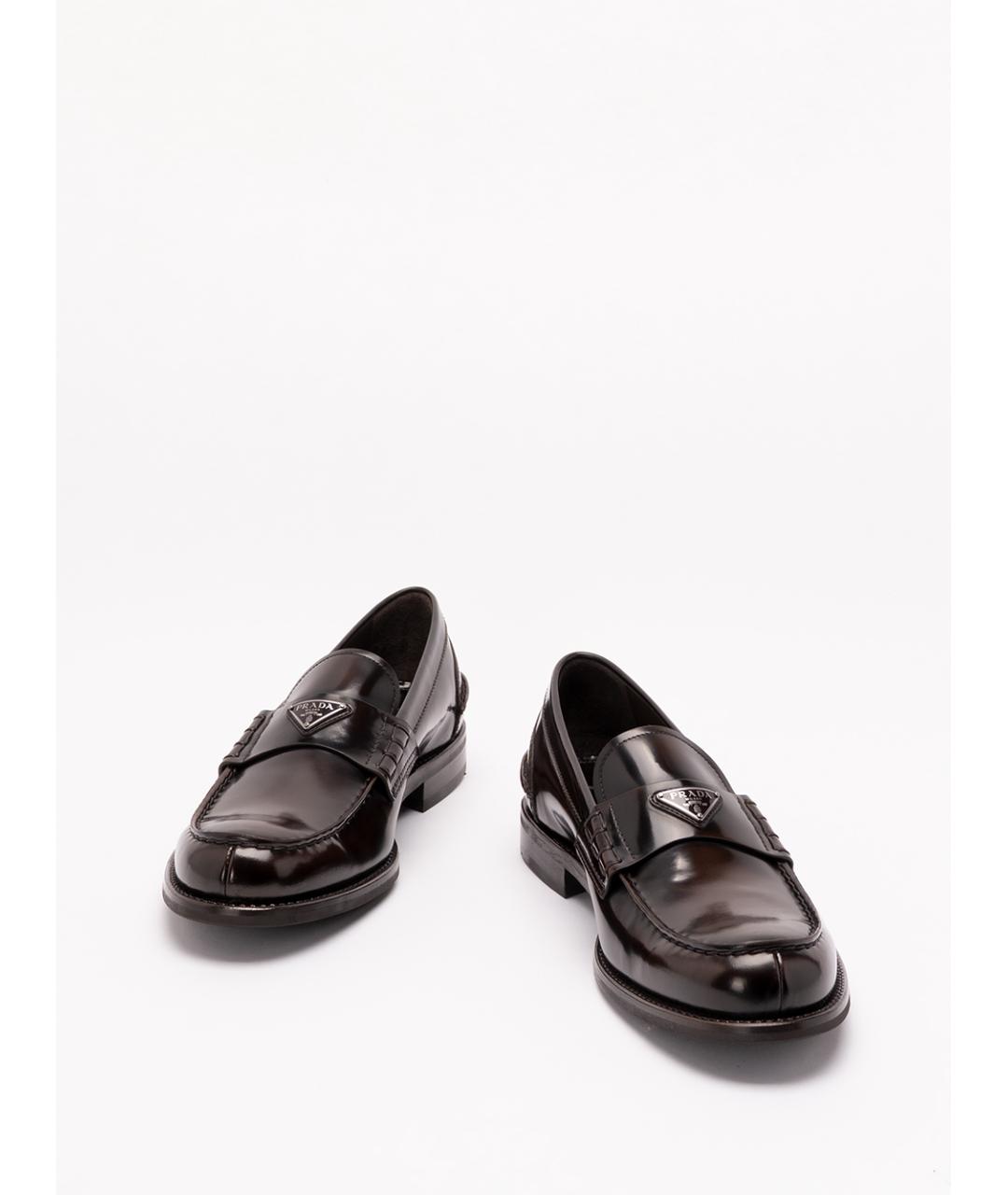 PRADA Коричневые кожаные лоферы, фото 2
