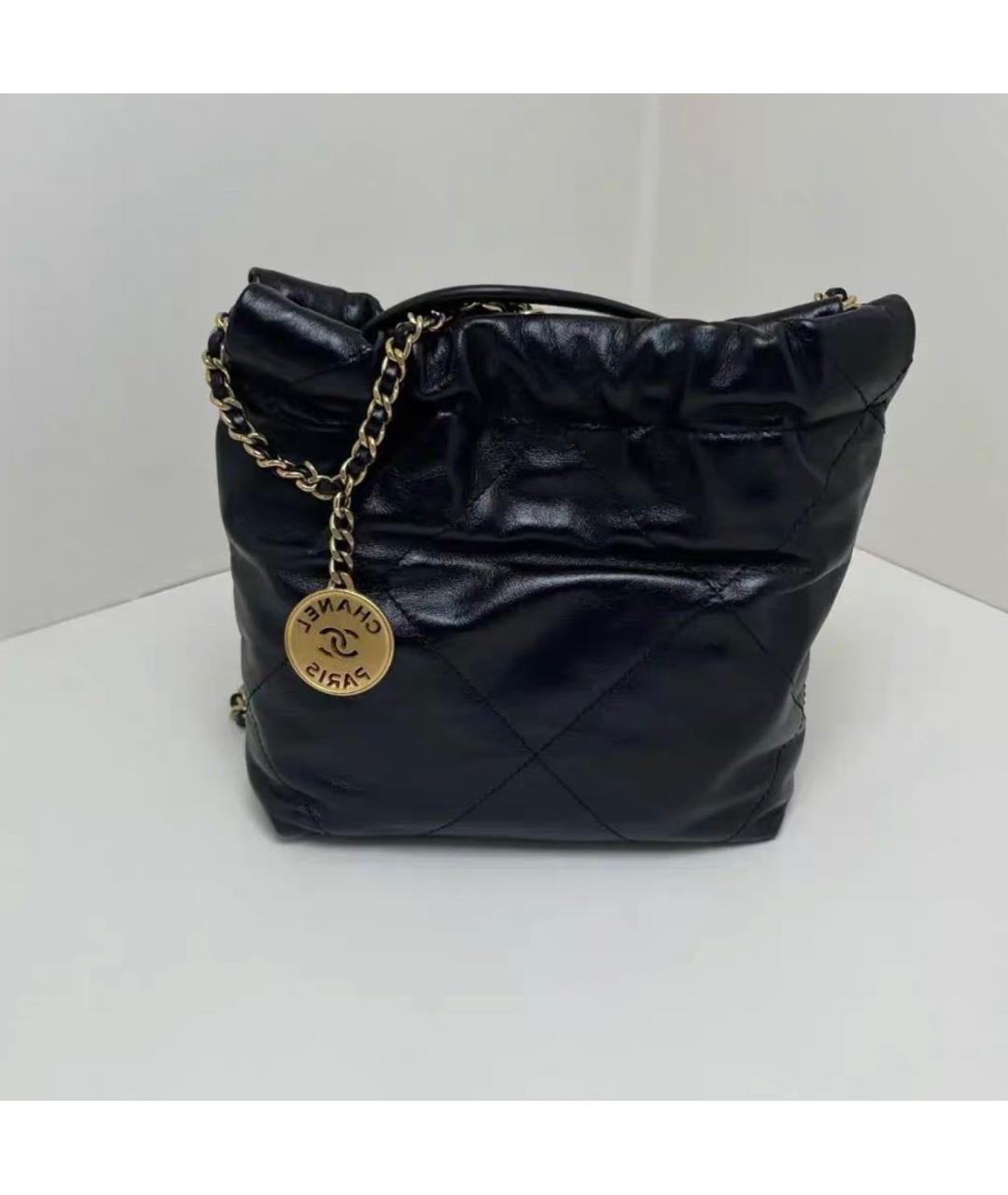 CHANEL Черная кожаная сумка тоут, фото 3
