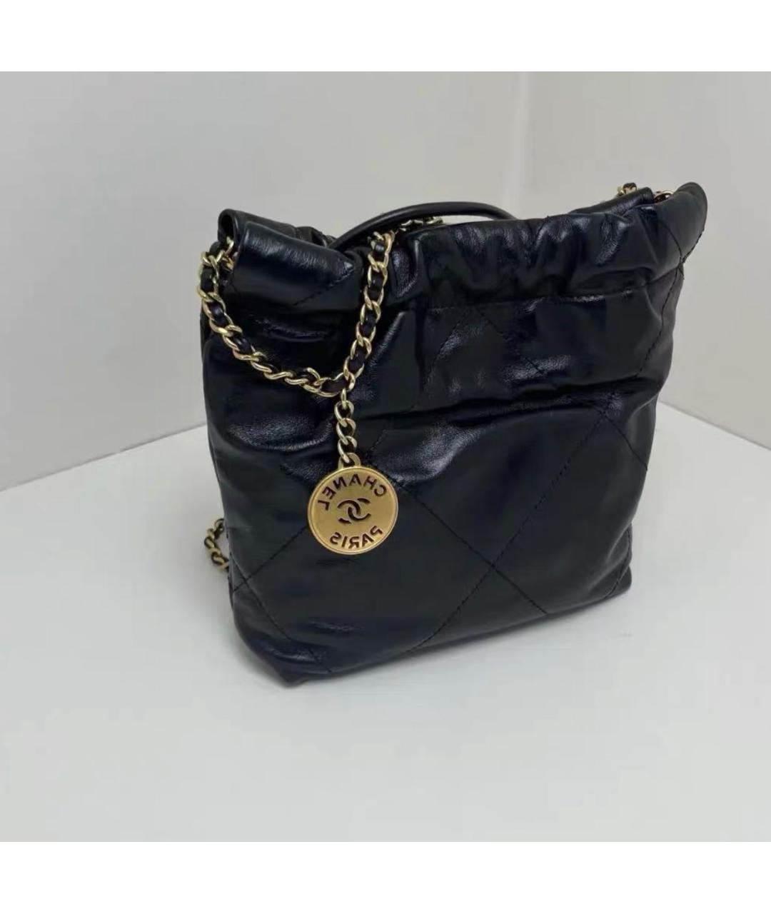 CHANEL Черная кожаная сумка тоут, фото 4