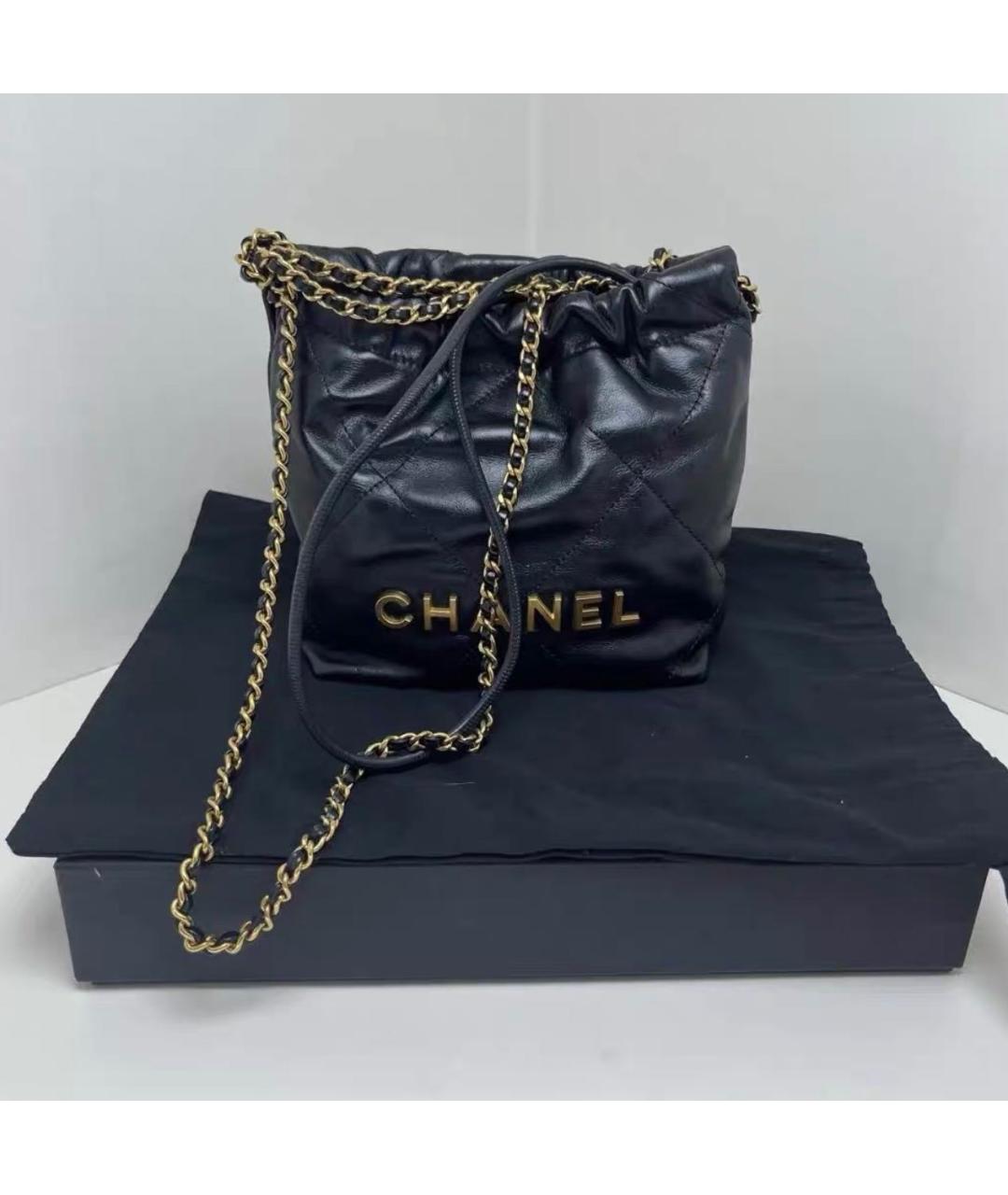 CHANEL Черная кожаная сумка тоут, фото 7