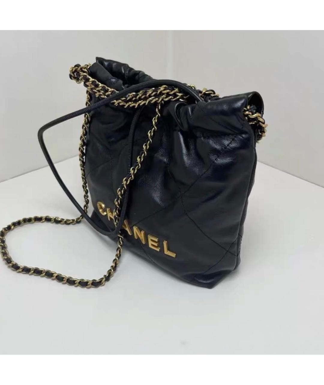 CHANEL Черная кожаная сумка тоут, фото 2
