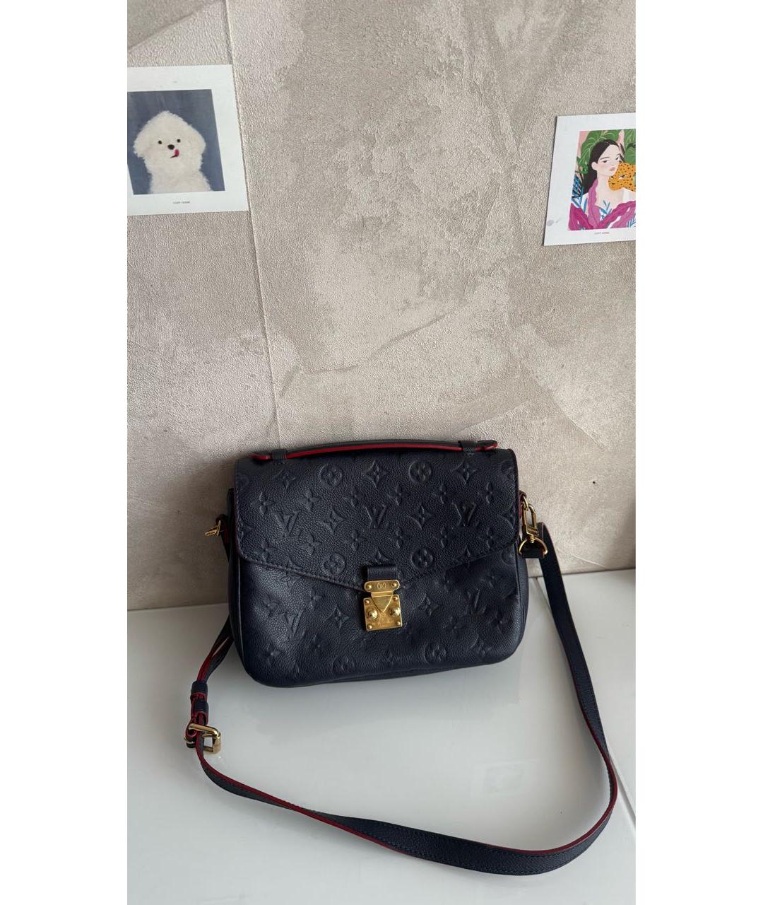 LOUIS VUITTON Черная кожаная сумка через плечо, фото 3