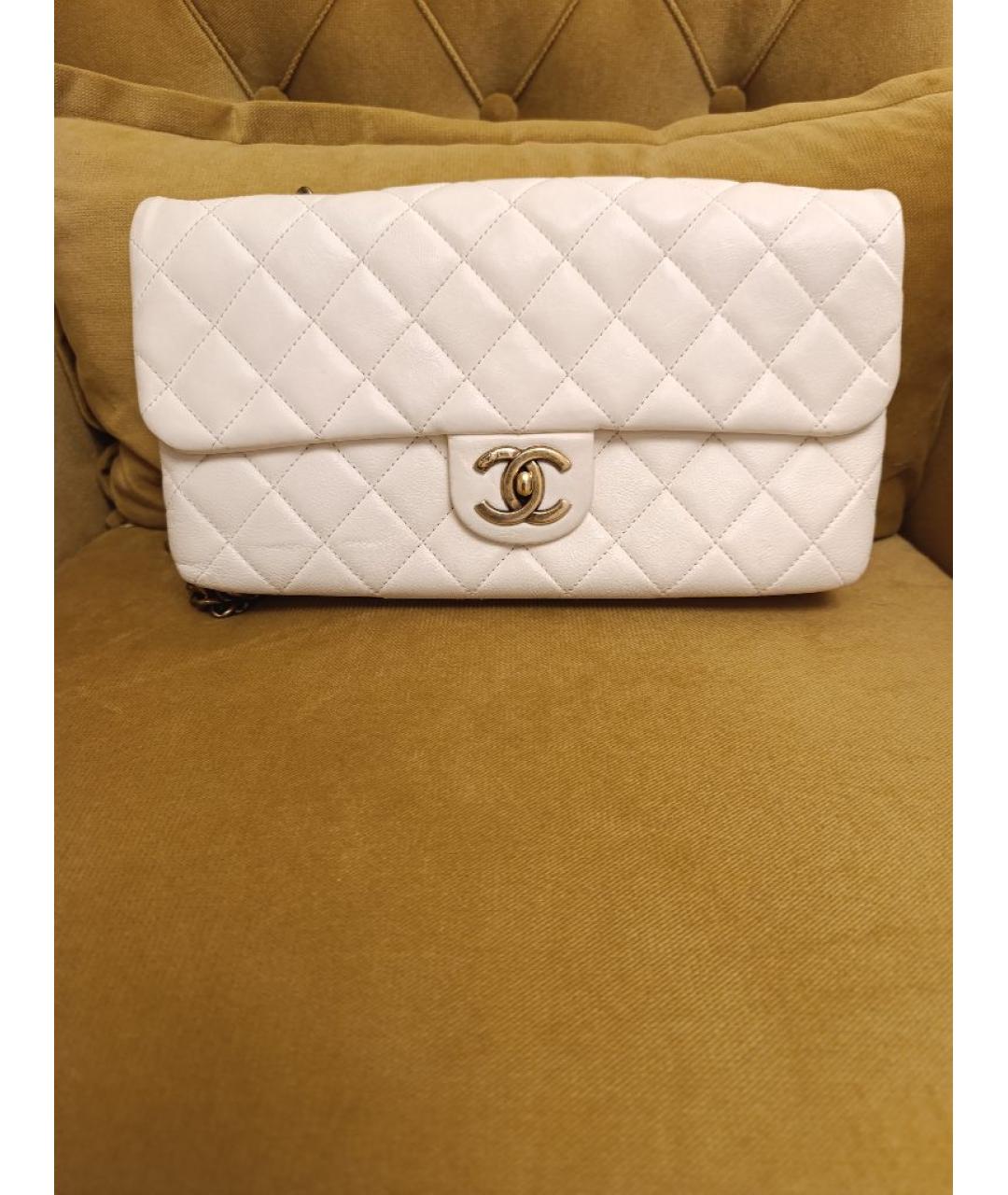 CHANEL Бежевая кожаная сумка через плечо, фото 7