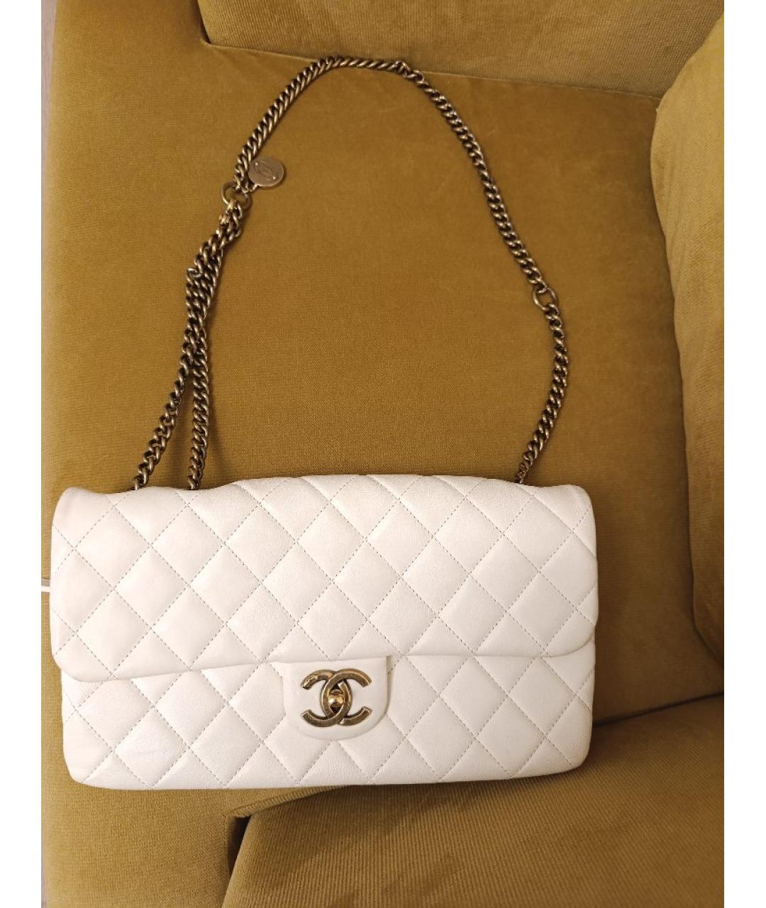 CHANEL Бежевая кожаная сумка через плечо, фото 8