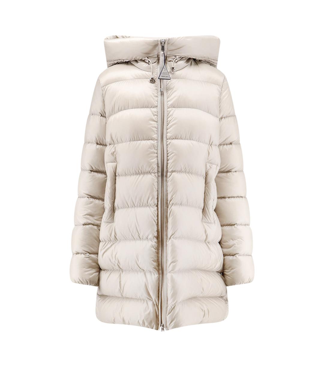 MONCLER Белый полиамидовый пуховик, фото 1