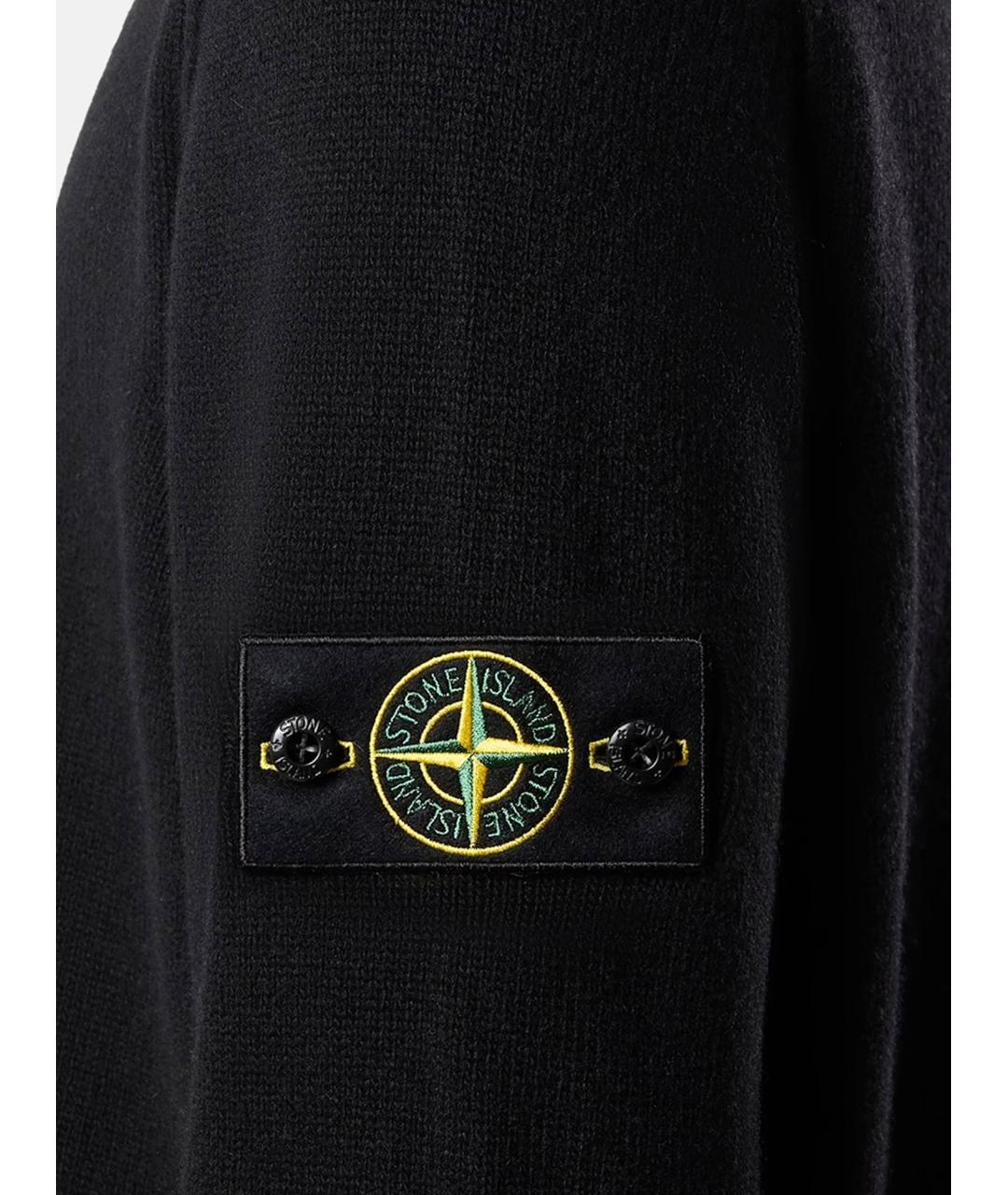STONE ISLAND Черный шерстяной джемпер / свитер, фото 3