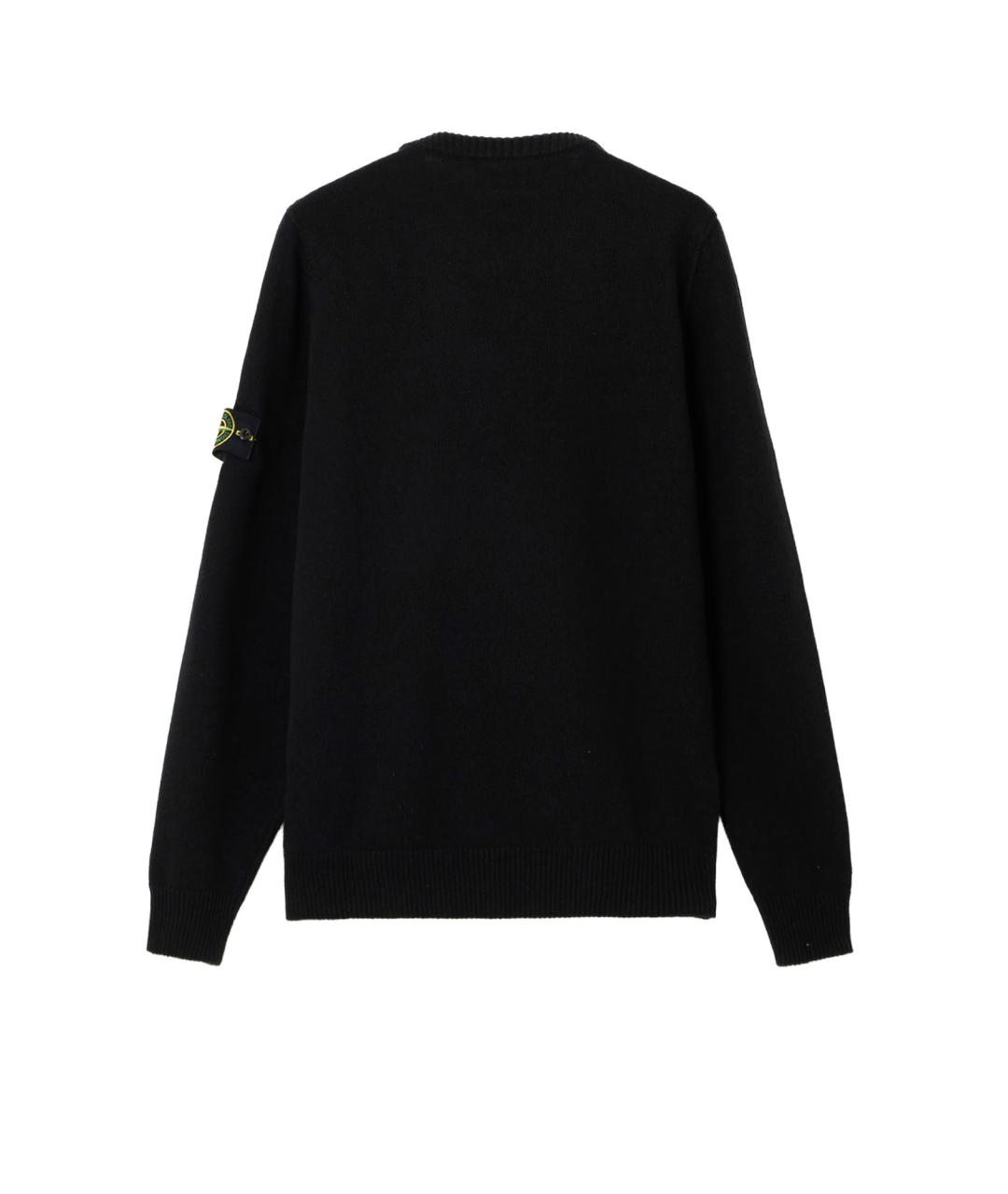 STONE ISLAND Черный шерстяной джемпер / свитер, фото 2