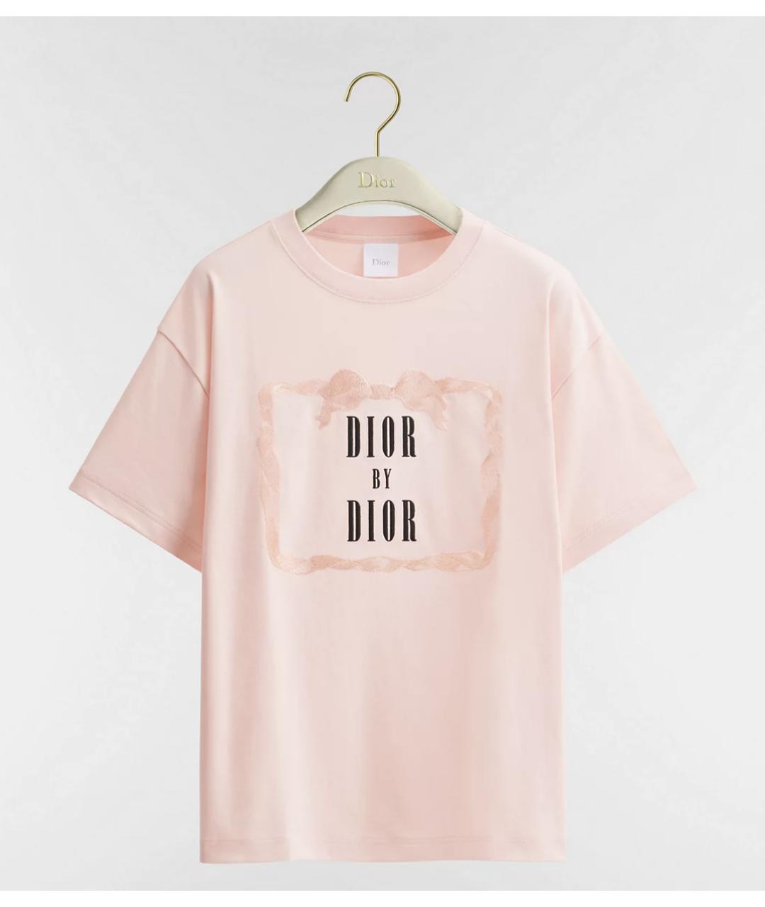 CHRISTIAN DIOR Розовая хлопковая футболка, фото 5
