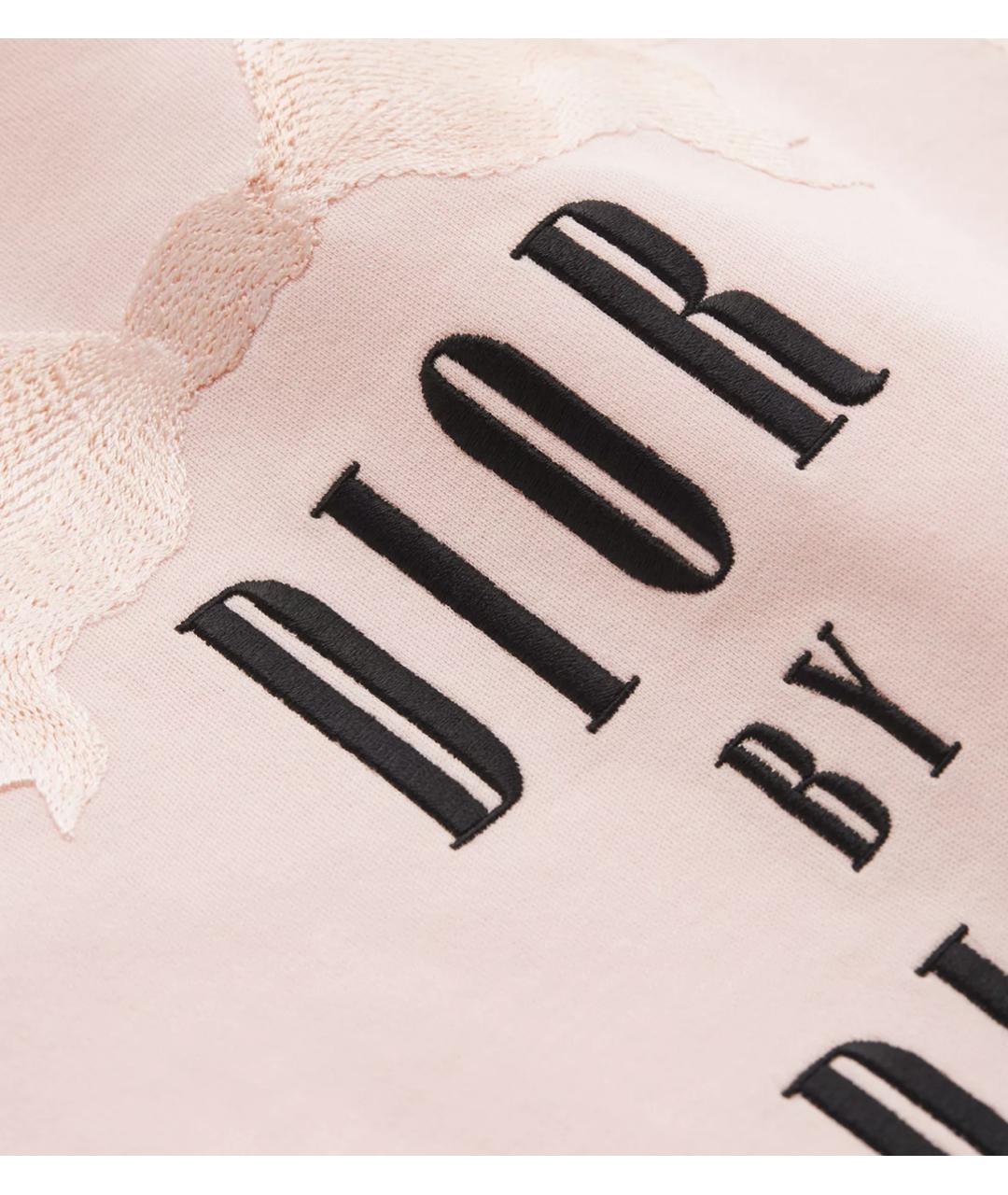 CHRISTIAN DIOR Розовая хлопковая футболка, фото 2
