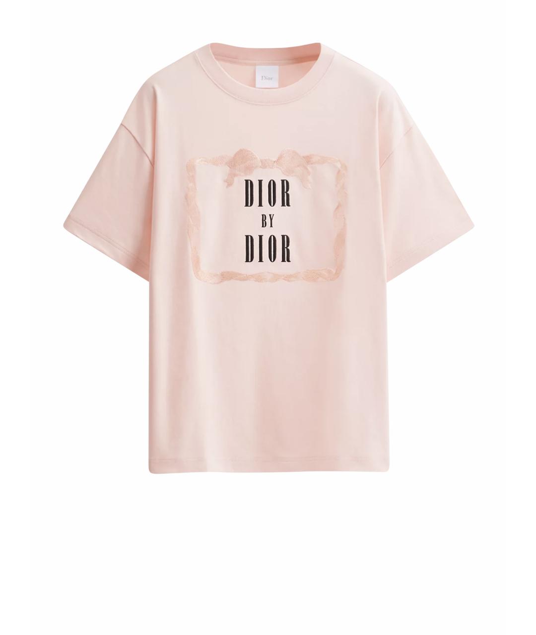 CHRISTIAN DIOR Розовая хлопковая футболка, фото 1