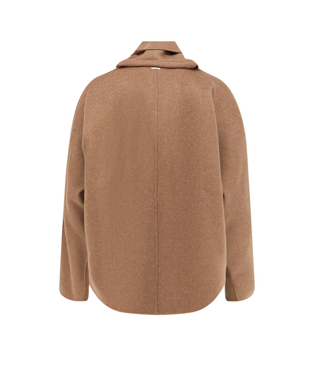 'S MAX MARA Коричневое шерстяное пальто, фото 2