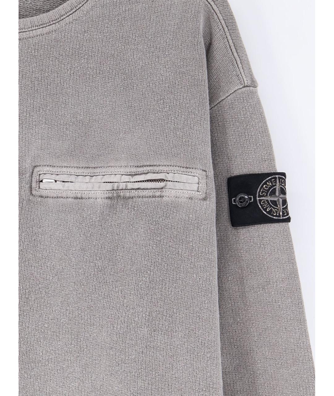 STONE ISLAND Серый хлопковый джемпер / свитер, фото 3