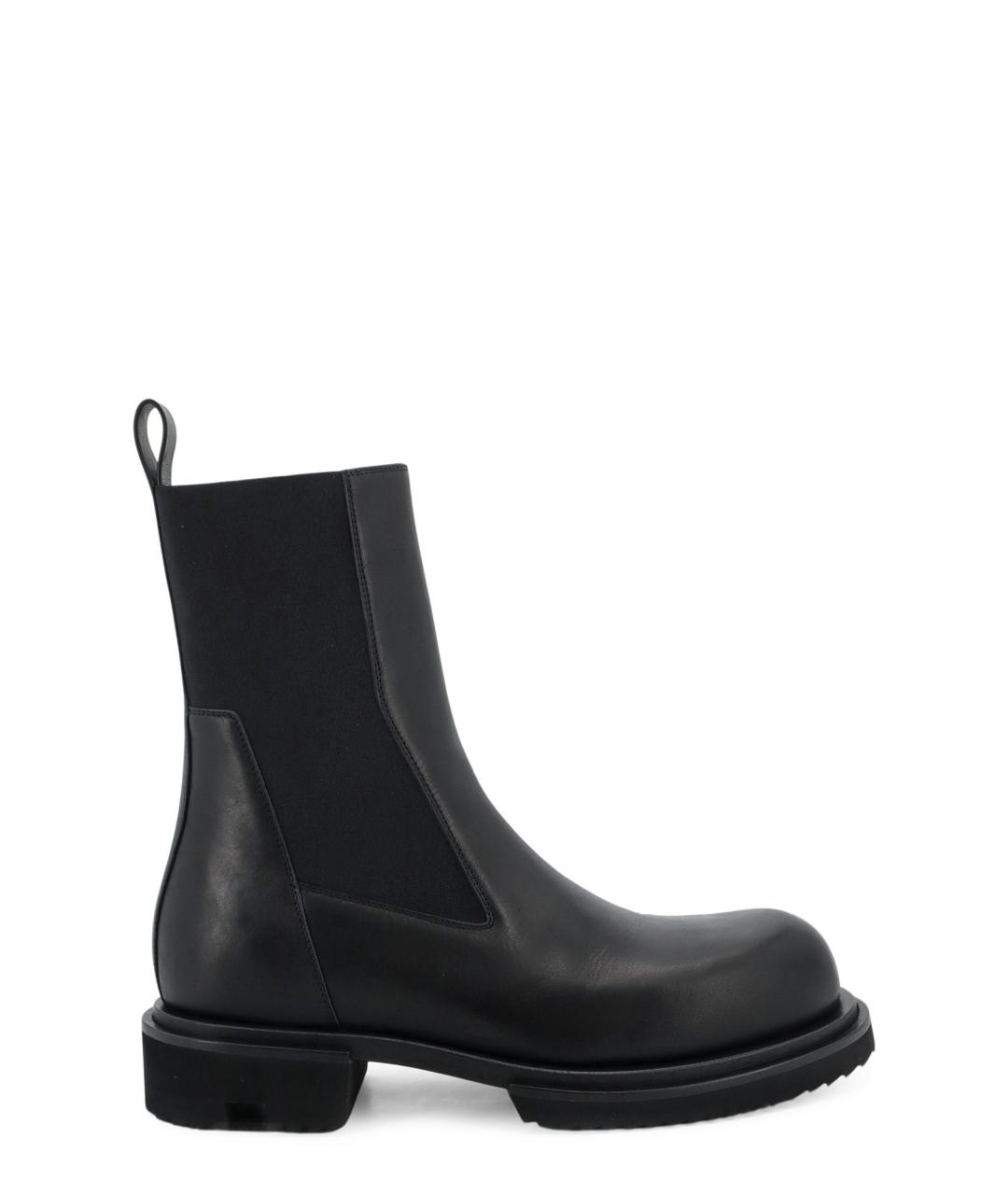 RICK OWENS Черные кожаные высокие ботинки, фото 1