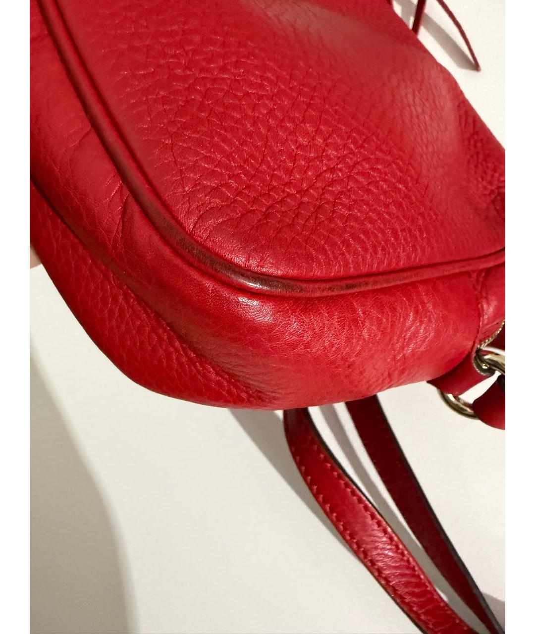 GUCCI Красная кожаная сумка через плечо, фото 4
