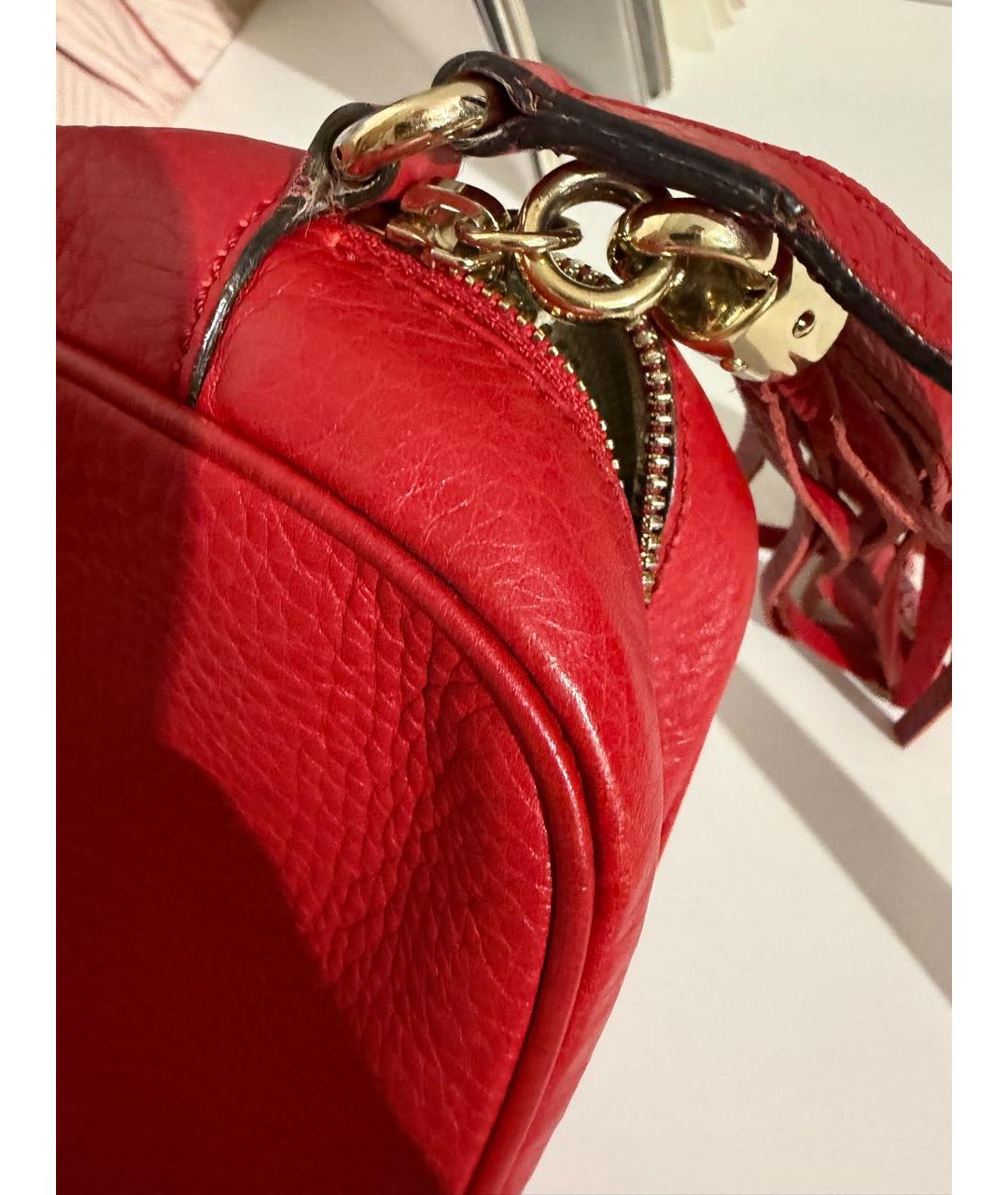 GUCCI Красная кожаная сумка через плечо, фото 6