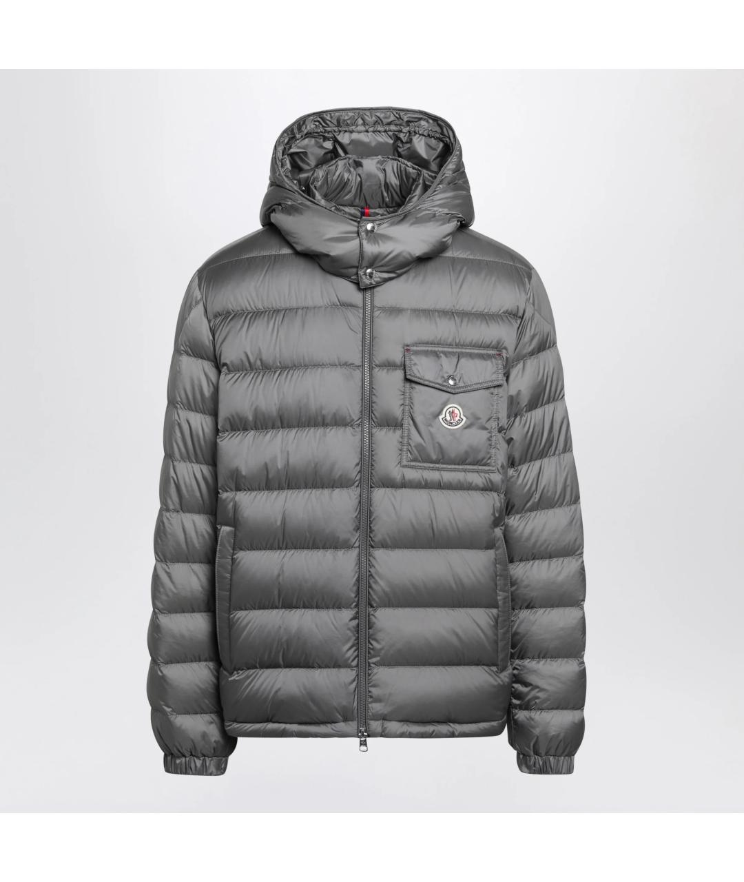 MONCLER Серая полиамидовая куртка, фото 3