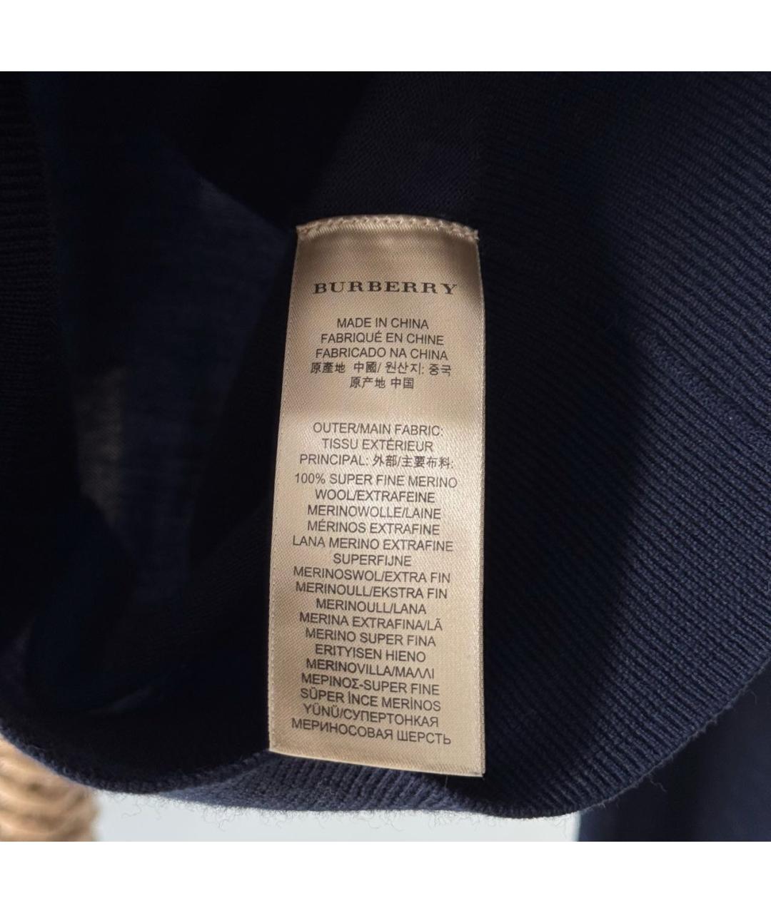 BURBERRY Темно-синий шерстяной джемпер / свитер, фото 6