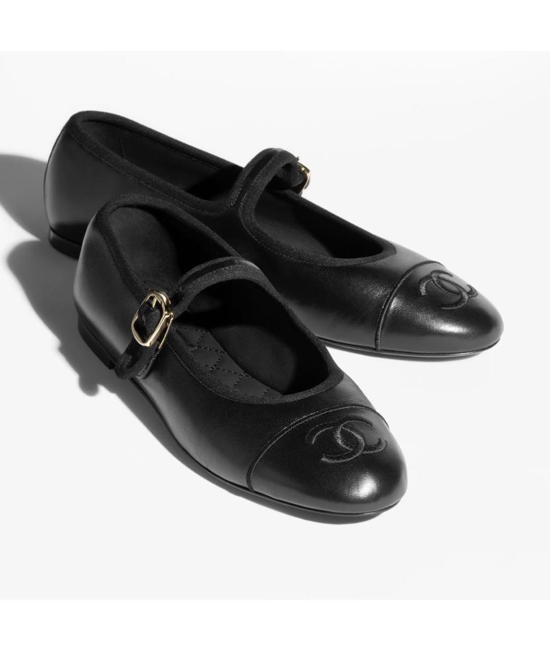 CHANEL Черные кожаные балетки, фото 6