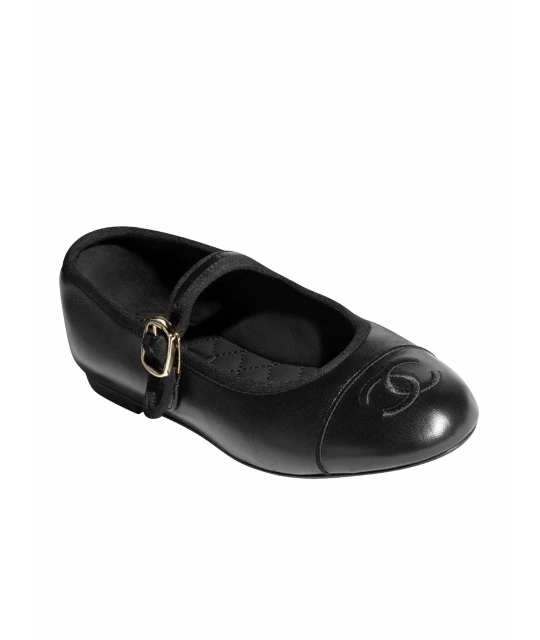 CHANEL Черные кожаные балетки, фото 1