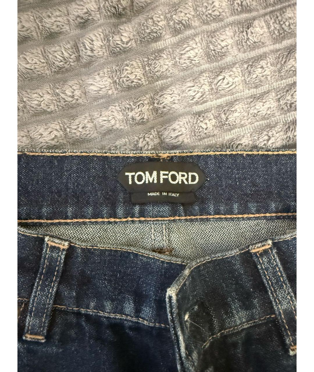TOM FORD Темно-синие хлопковые джинсы слим, фото 3