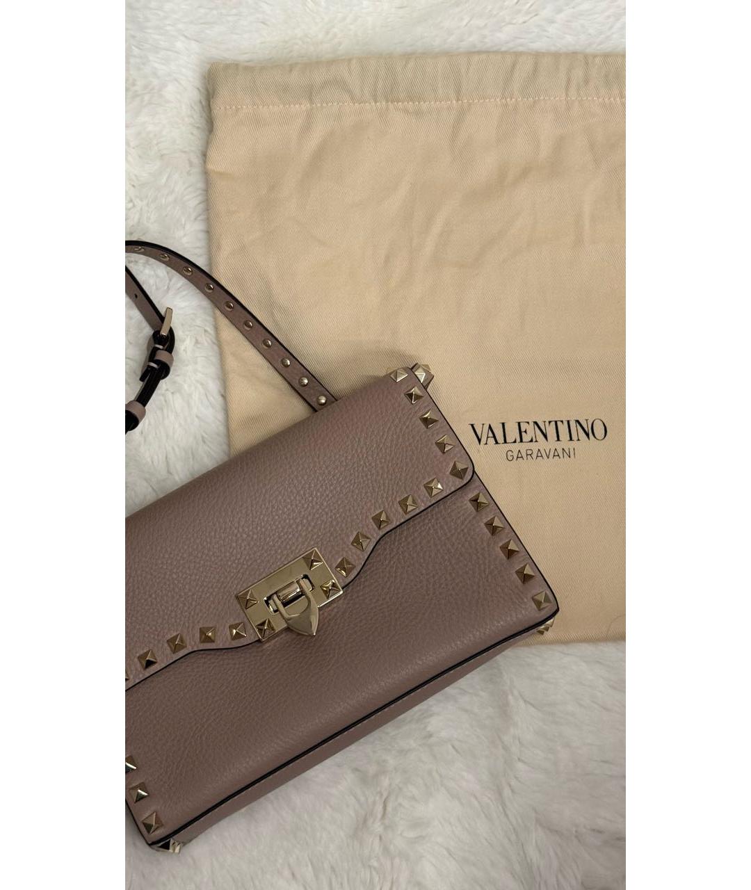 VALENTINO Бежевая кожаная сумка через плечо, фото 2