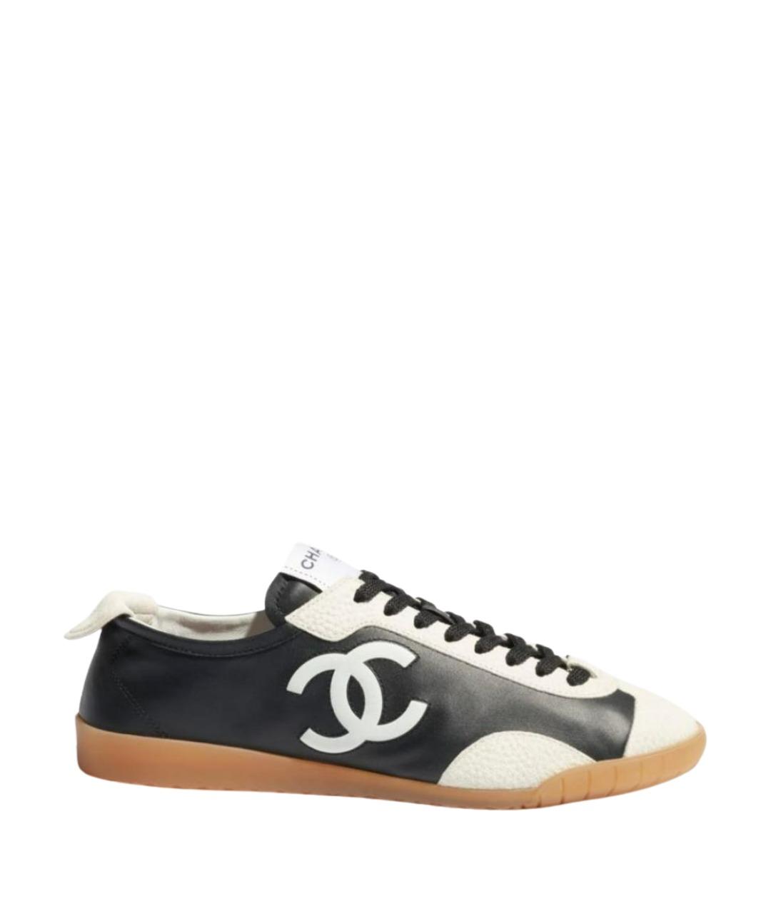 CHANEL Черные кожаные кеды, фото 1