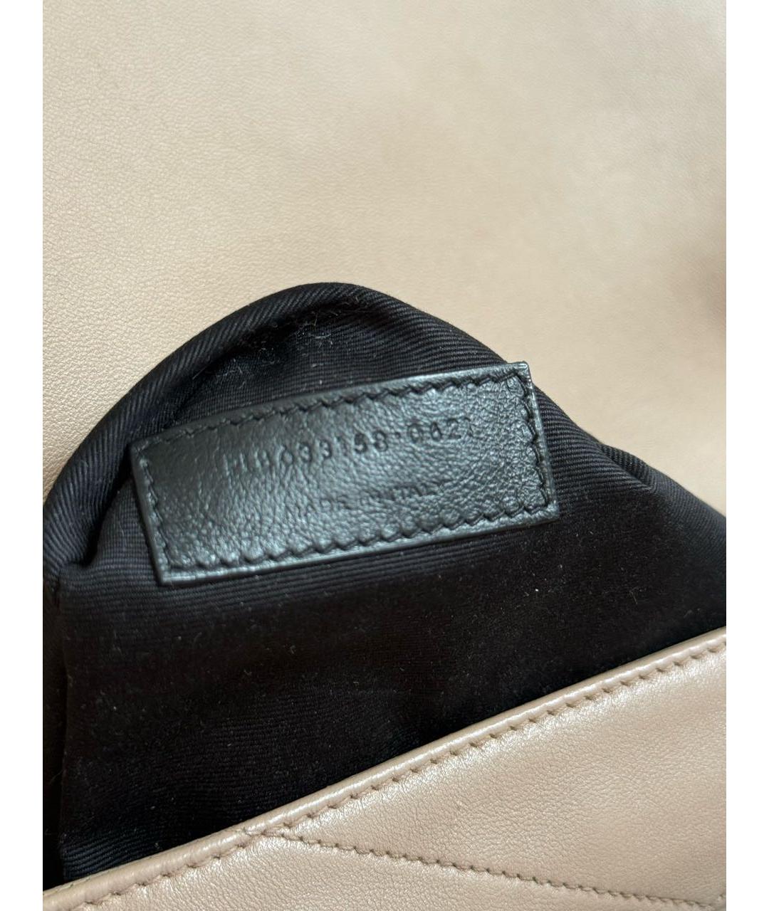 SAINT LAURENT Бежевая кожаная сумка тоут, фото 3