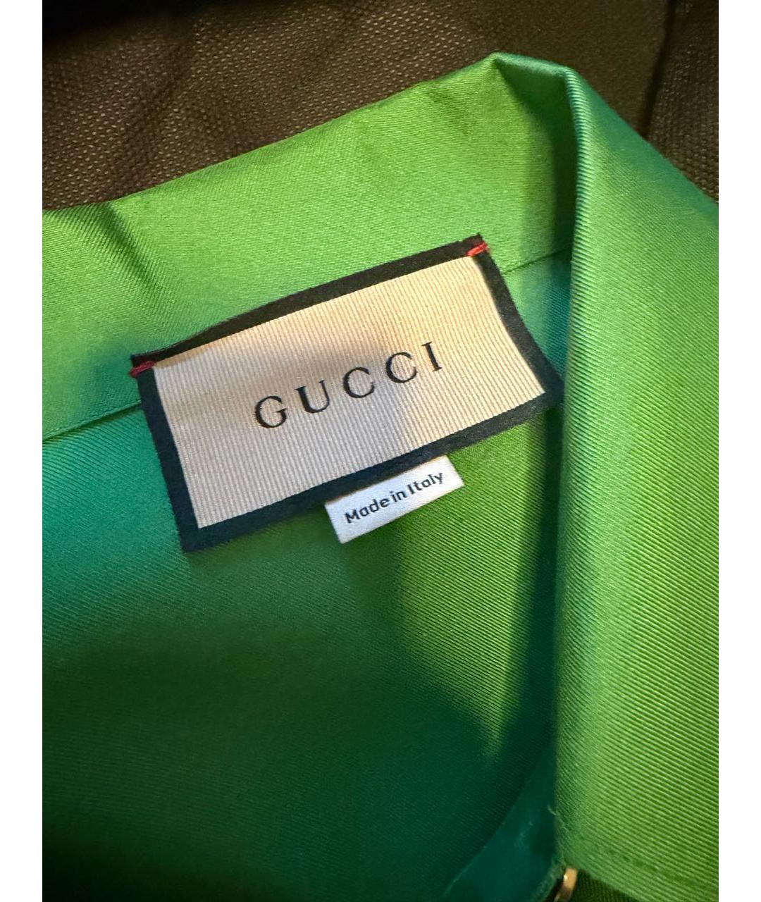 GUCCI Зеленая шелковая блузы, фото 5