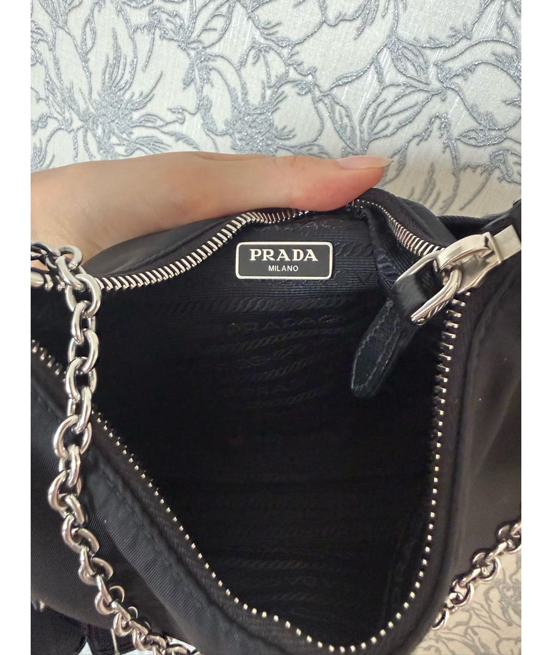 PRADA Черная нейлоновая сумка через плечо, фото 7