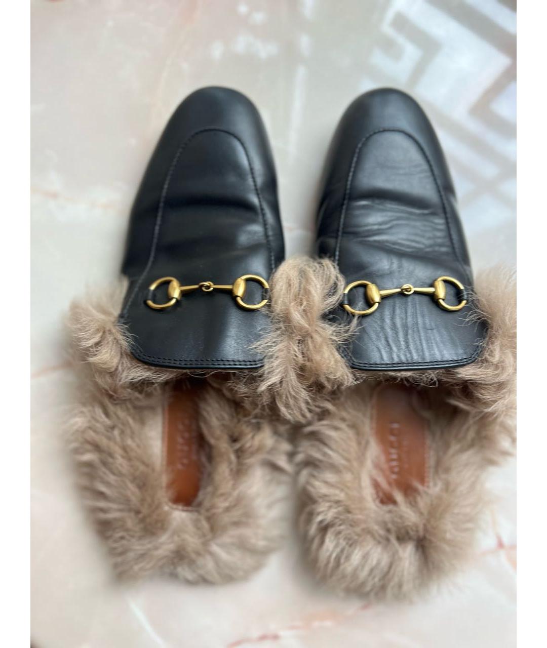 GUCCI Черные кожаные мюли, фото 7