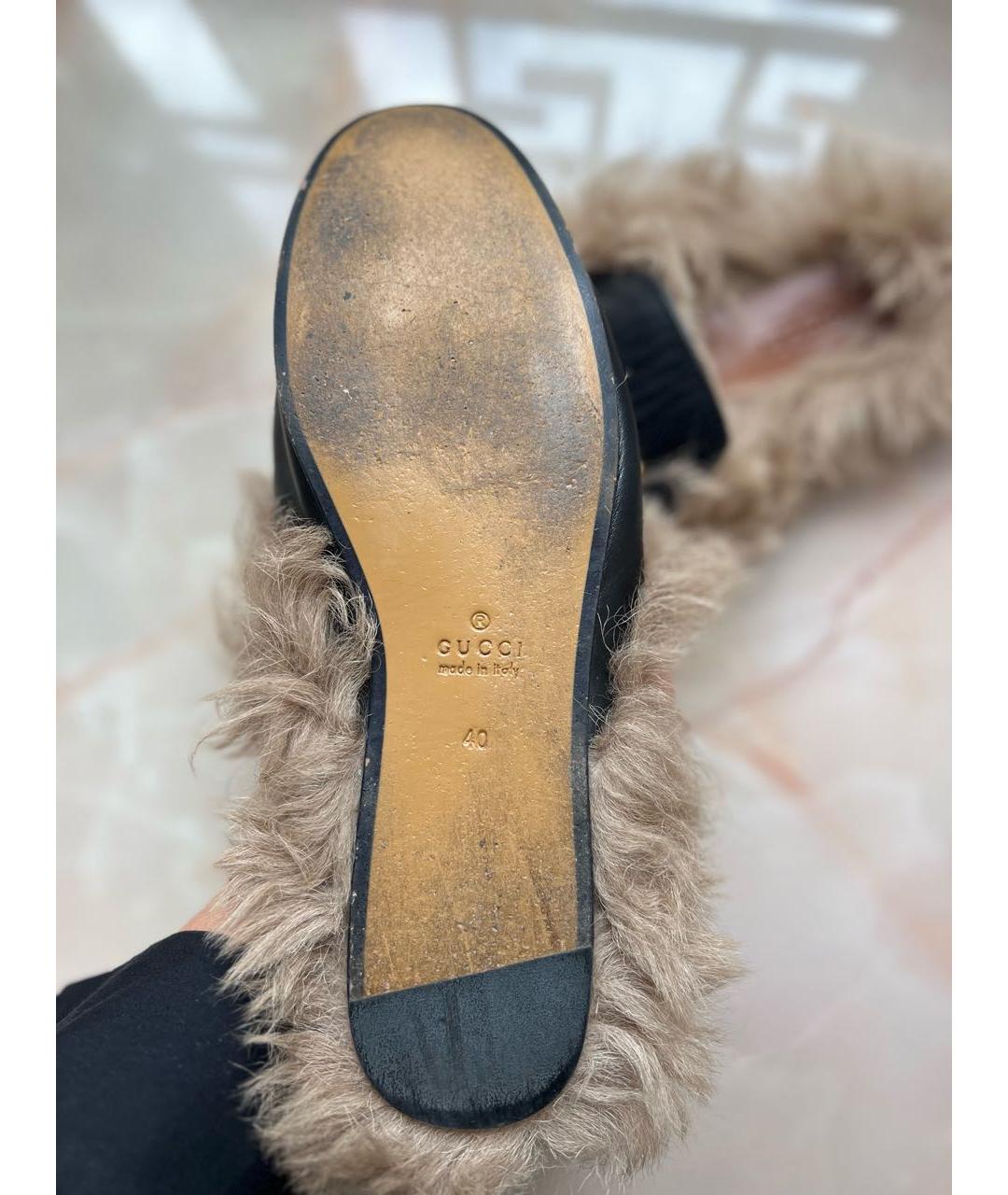 GUCCI Черные кожаные мюли, фото 4