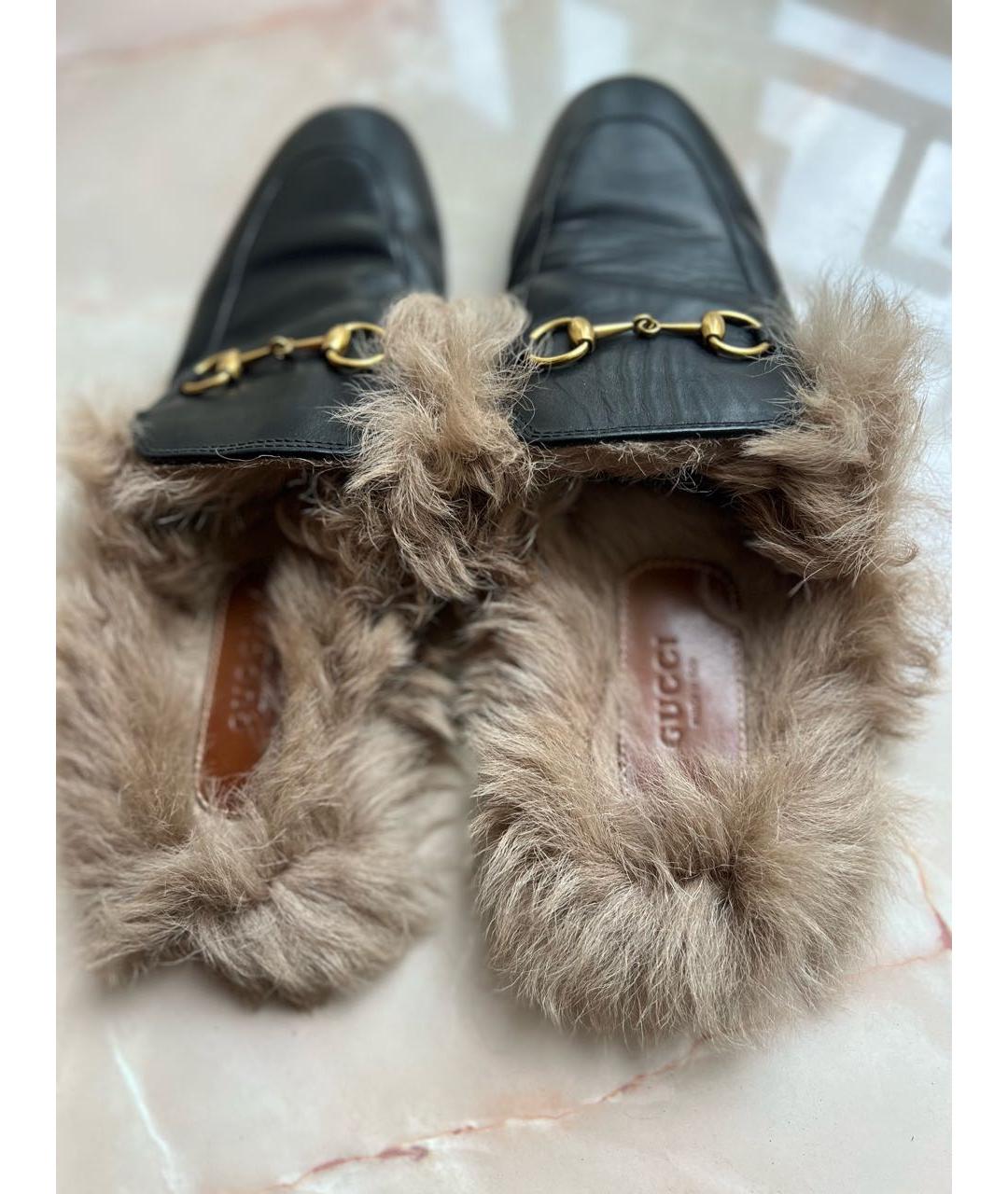 GUCCI Черные кожаные мюли, фото 3