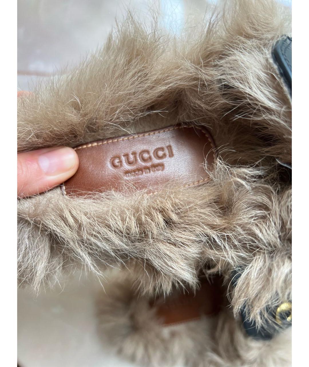 GUCCI Черные кожаные мюли, фото 5