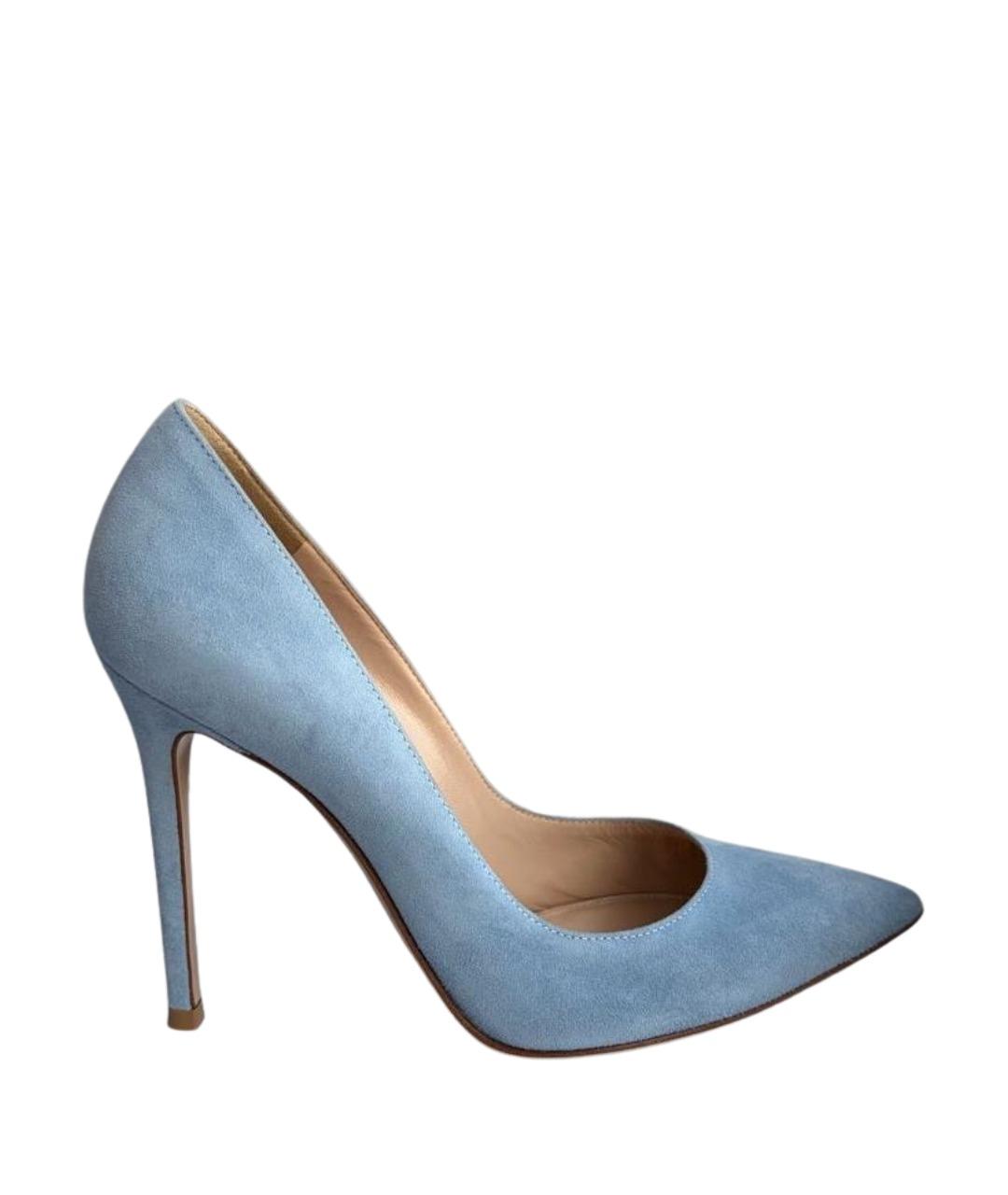 GIANVITO ROSSI Голубые кожаные туфли, фото 1