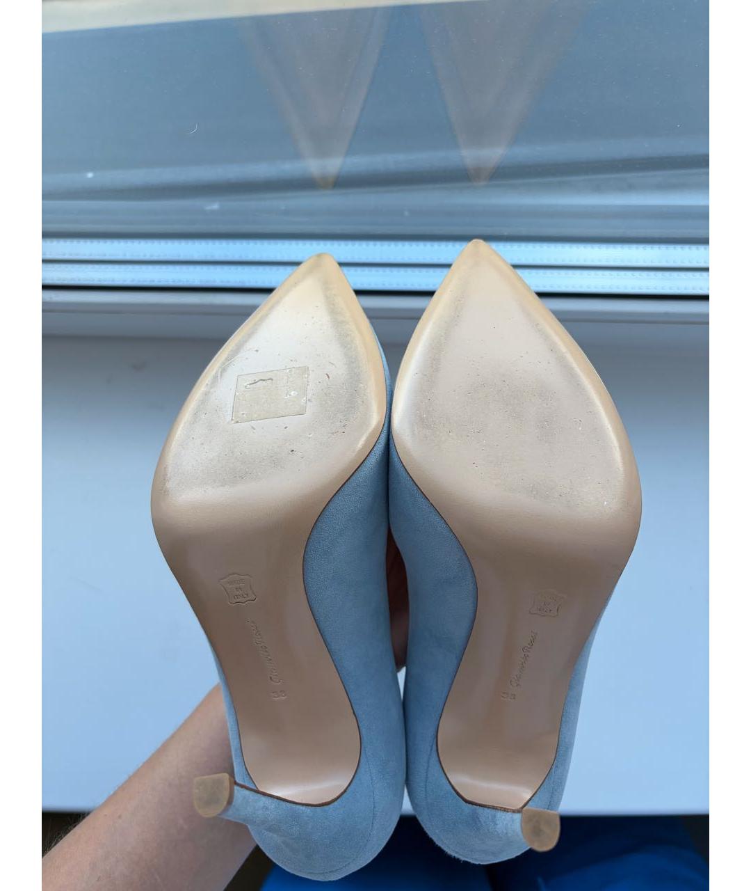 GIANVITO ROSSI Голубые кожаные туфли, фото 7