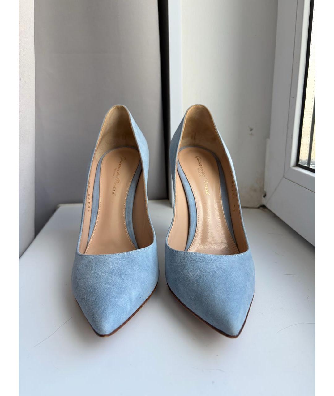 GIANVITO ROSSI Голубые кожаные туфли, фото 2