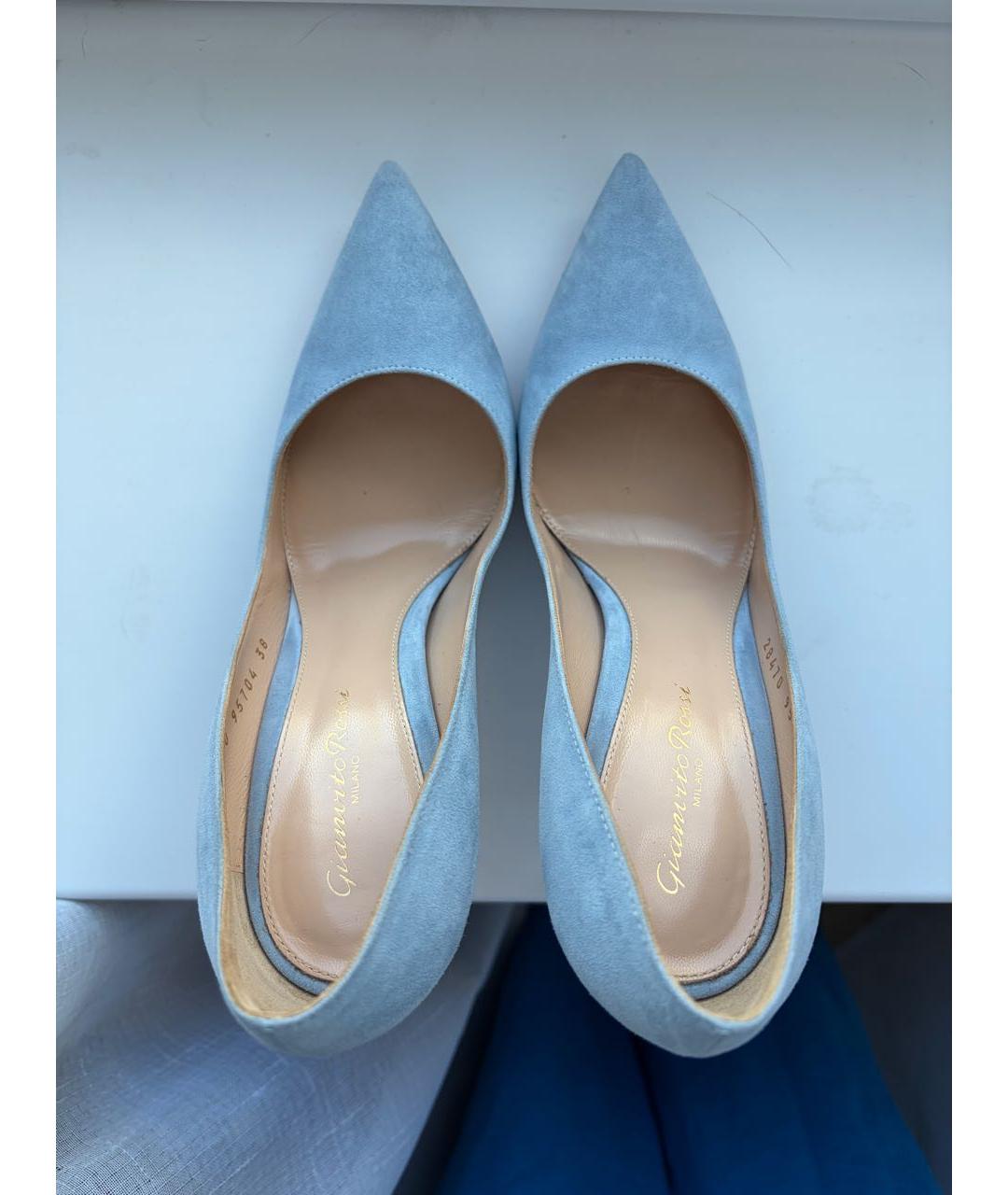 GIANVITO ROSSI Голубые кожаные туфли, фото 3
