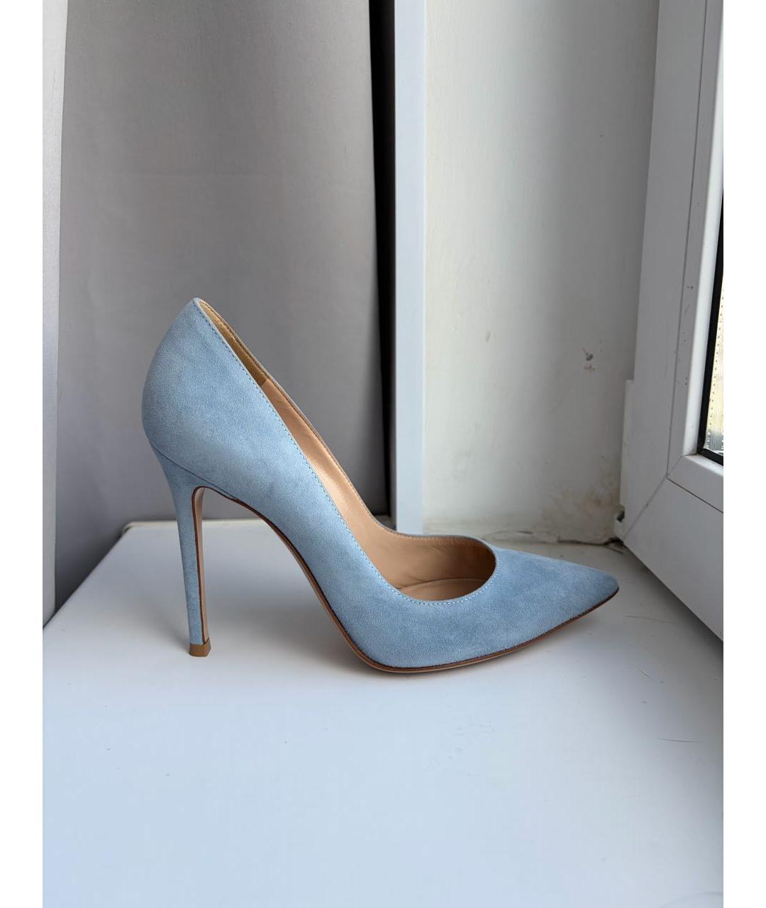 GIANVITO ROSSI Голубые кожаные туфли, фото 8