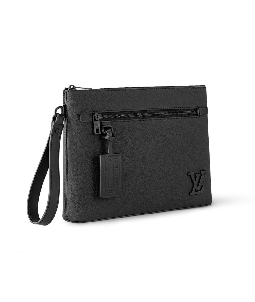 LOUIS VUITTON Черная кожаная папка для документов, фото 2