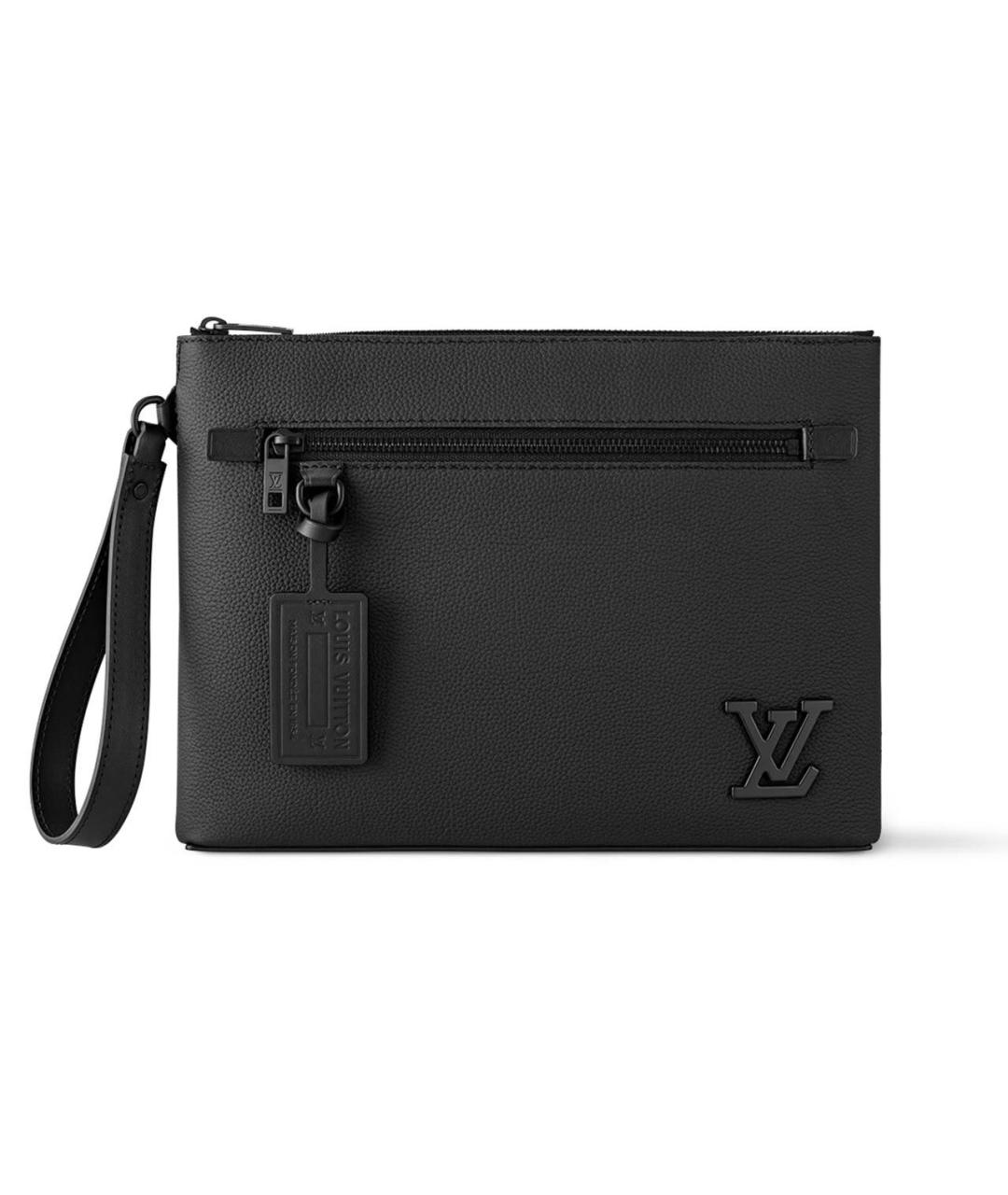 LOUIS VUITTON Черная кожаная папка для документов, фото 6